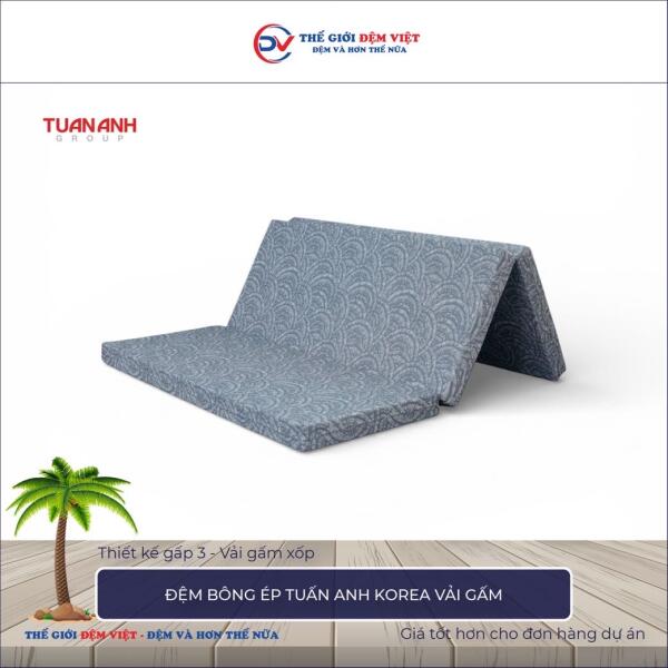 Đệm bông ép Tuấn Anh Korea vải gấm 1